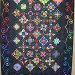 Appliqué Two Person Quilt
Fat Quarter Award - Dimmitt Printing
Entered by:	Trecia Spencer
	Shallowater,  TX
Made by:	Trecia Spencer
Quilted by: 	Sara Voyles
Pattern by:  Are Rossman
Size: 	76 x 104
Hearts of the Night
