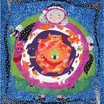 Theme Quilt
Honorable Mention
Entered by:	Gail Strickler
	Clovis, NM
Made by:	Gail Strickler
Quilted by: 	Gail Strickler
Pattern by:  	Gail Strickler
Size: 	19 x 21
"There Was An Old Lady Who Swallowed A Fly"

