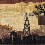 Theme Quilt
Second Place
Entered by:	Sandy Mehall
	Bulverde, TX
 
Made by:	Sandy Mehall
 
Quilted by: 	Sandy Mehall
 
Size: 	36  x 18
 
Rust Dyeing I:  The Old Homestead
