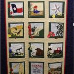 Appliqué Two Person or Group Quilt    
Second Place
Entered by:	Sylvia Hale
	Stanton, TX
Made by:	Sylvia Hale
Quilted by: 	Doris Rice
Pattern by:  	Sharon Wilhelm Design
Pattern Name: Texas Proud
Size: 	69  x 85.5
Texas My Texas

